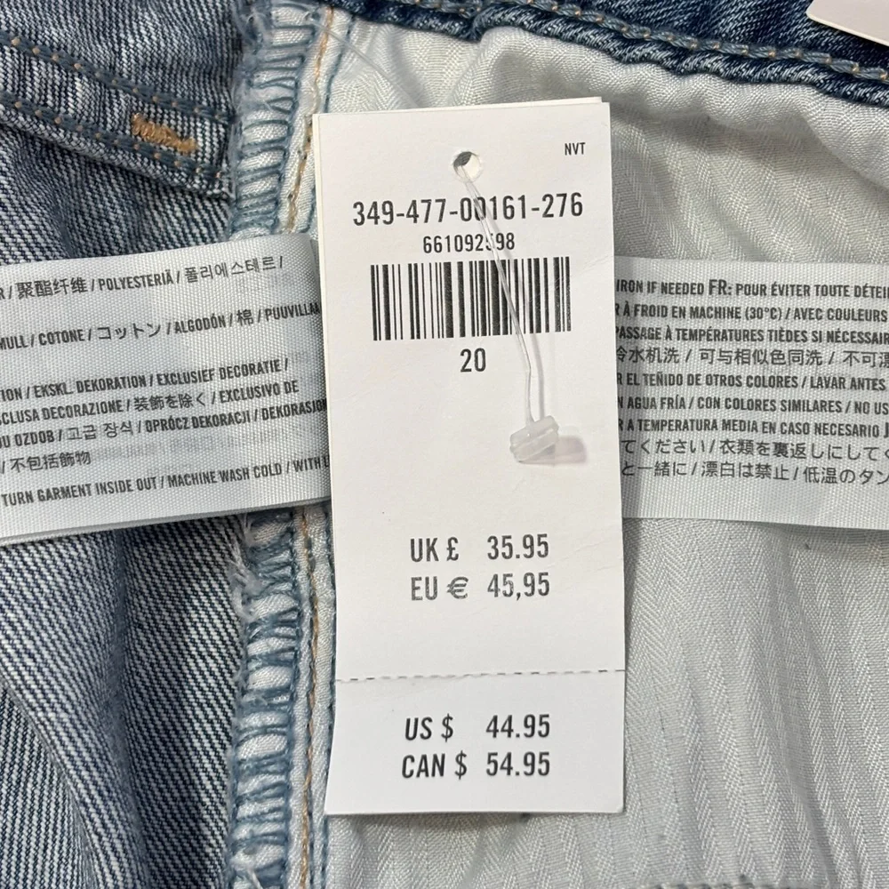 Hollister Low-Rise Baggy Denim Carpenter Jean Shorts - size 20 NWT‎